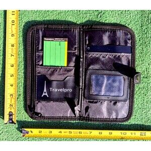 Travelpro Passport Holder Wallet ID Window Black Travel Ticket Organizer 9.5"New